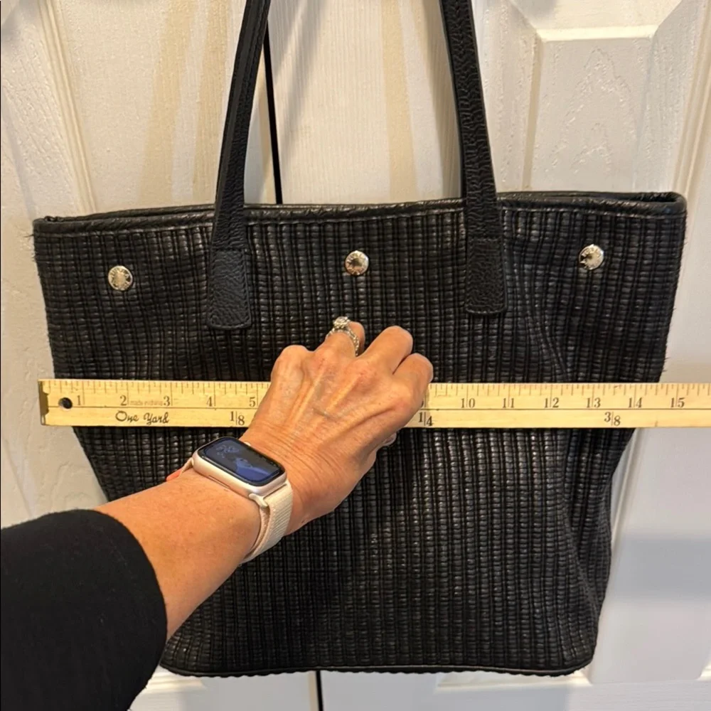 Furla Black and Silver Textured Tote‎ Bag